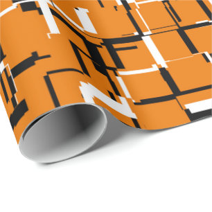 SVALT Orange Svart Vitt Presentpapper
