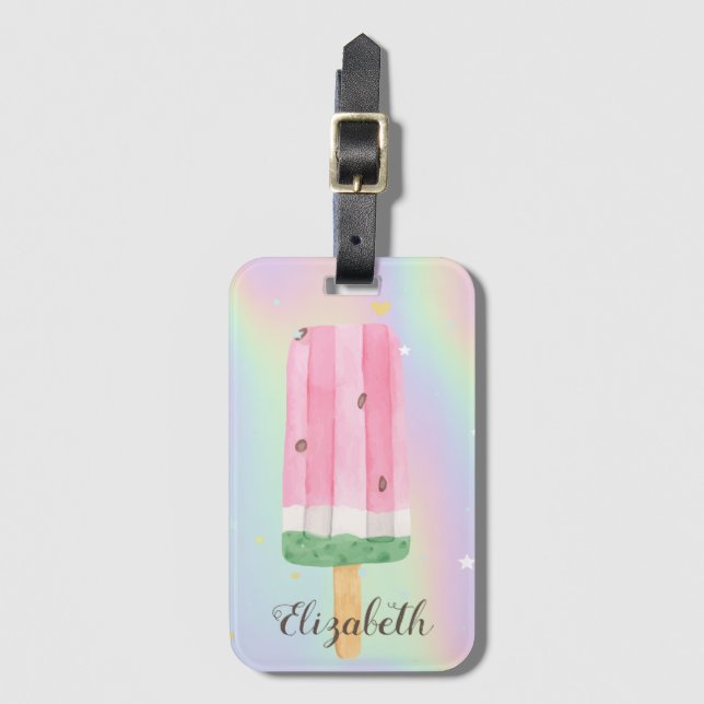 Svalt vattenfärg-glass Holografisk Bagagebricka (Framsida vertikal)
