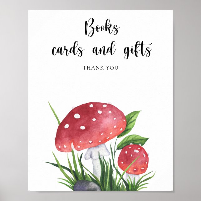 Svamp Baby Shower - böcker kort och presenter Poster (Framsidan)