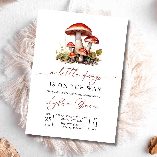 Svamp Baby Shower Inbjudan, Höst Baby Shower  Inbjudningar (Skapare uppladdad)