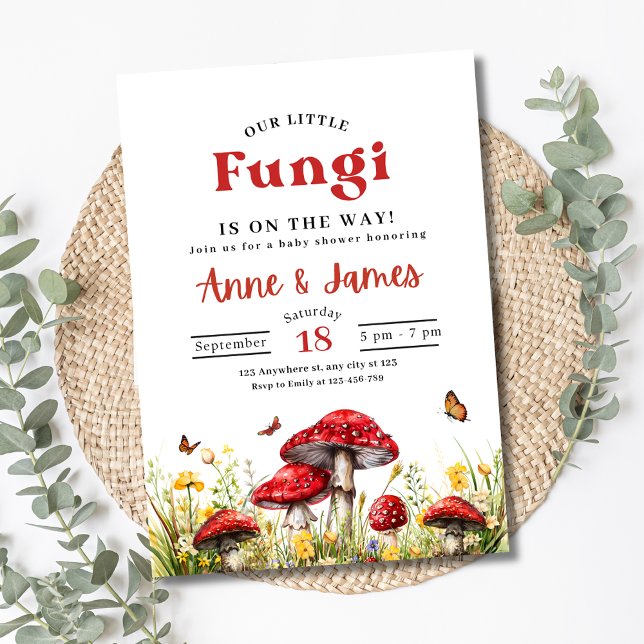 Svamp Baby Shower Inbjudan, Skogs Lilla Svampdjur Inbjudningar (Skapare uppladdad)