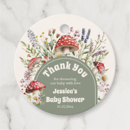 Svamp Baby Shower Tack För Förmån Gåvor Etiketter