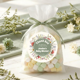 Svamp Baby Shower Tacksamhetspresent Runt Klistermärke