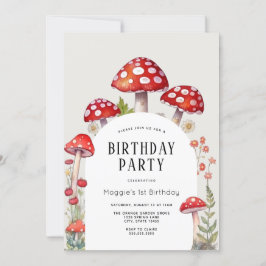 Svamp Cottage Woodland Birthday-inbjudan Inbjudningar