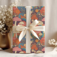 Svamp Cottagecore Orange Brun Retro