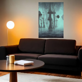 Svamp, dimma och hav | AI Art Poster
