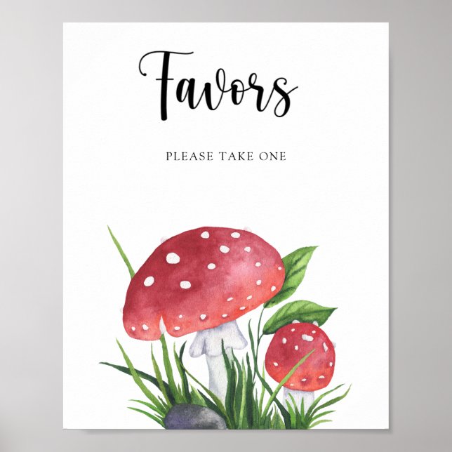 Svamp flugsvamp baby shower presenter  poster (Framsidan)