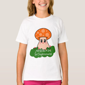 Svamp för förbättring Söt Kawaii Rolig Svamp T Shirt
