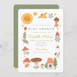 Svamp Garden Gnome Baby Shower Inbjudningar