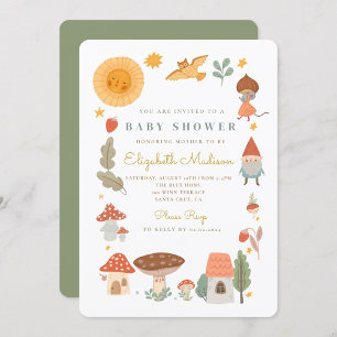 Svamp Garden Gnome Baby Shower Inbjudningar