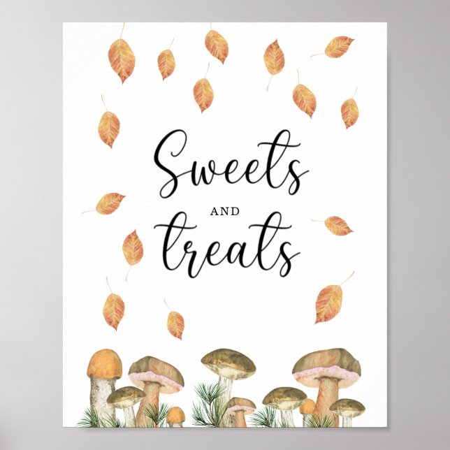 Svamp - godis och godsaker baby shower poster (Framsidan)