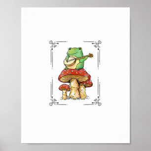 Svamp Groda Goblincore Mykologi Konstnärlig Design Poster
