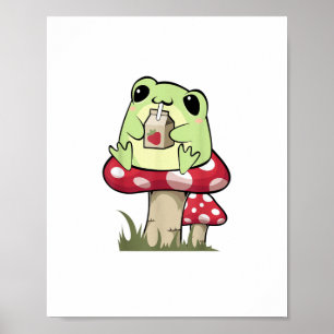 Svamp Groda Goblincore Mykologi Kreativ Stil Poster