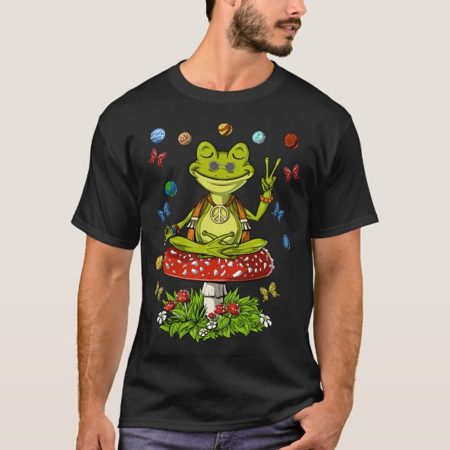 Svamp Groda Meditation T Shirt (Framsida)