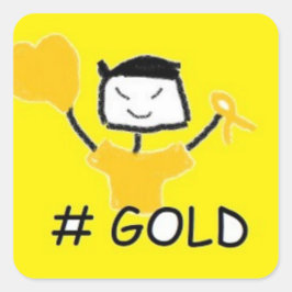 Svamp #Guld Fyrkantigt Klistermärke