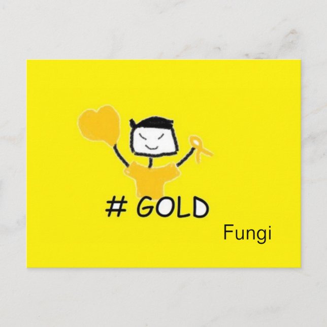 Svamp #Guld Vykort (Framsida)