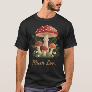 Svamp Kärlek Söt Svamp Hippie Skog Natur Svampar T Shirt