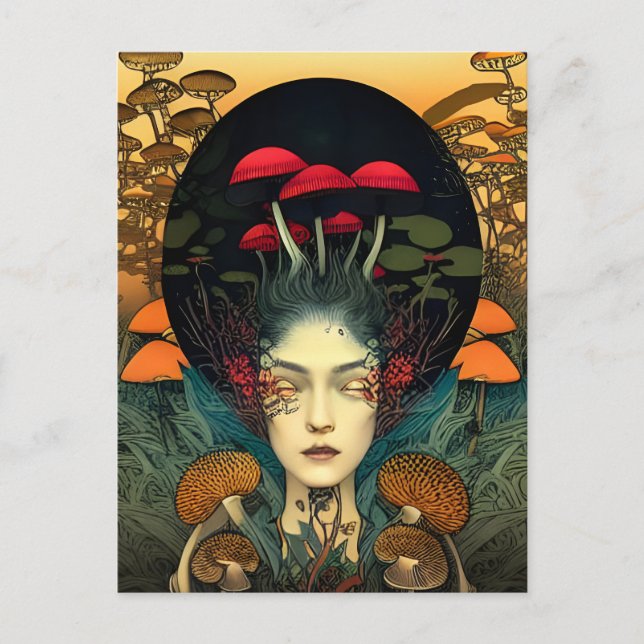 Svamp Kvinnlig Postkort Vykort (Framsida)