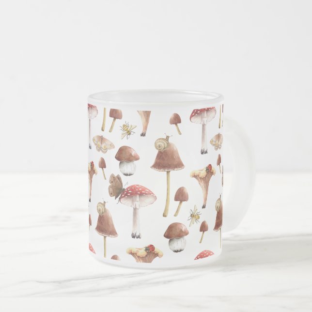 Svamp och insekter Skog Skogsmark Glas Mugg (Framsida höger)
