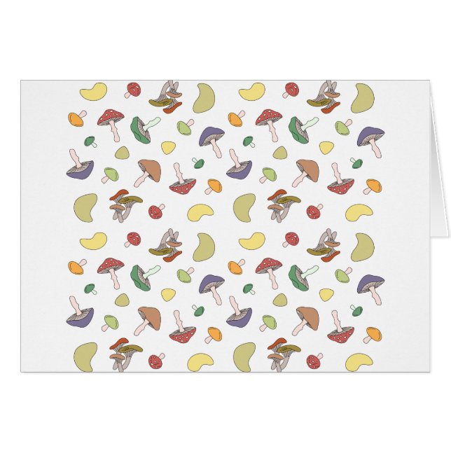 Svamp Pastel Hälsningskort (Framsidan Horizontal)