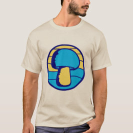 Svamp Siluett Solnedgång Retro Natur Vintage Ca T Shirt
