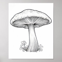 Svamp skiss pennteckning , tecknad serie , träd poster