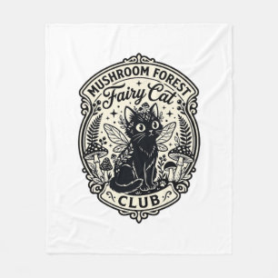 Svamp Skog Älva Katt Rolig Katt Grafik - Svamp Fleecefilt