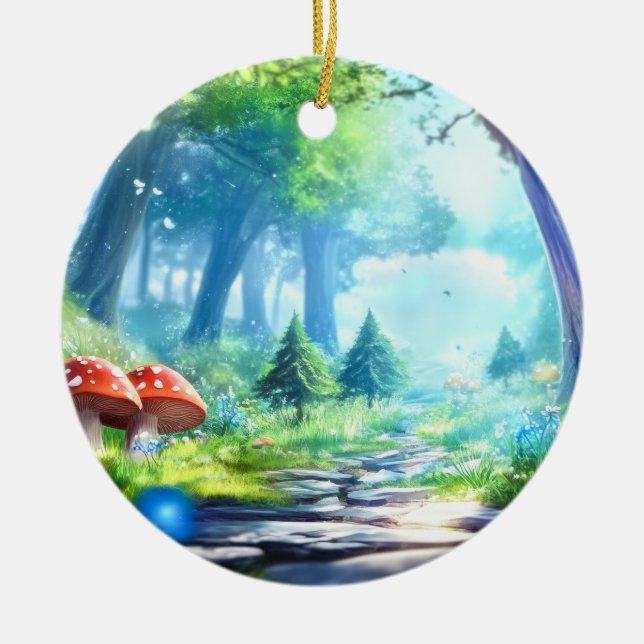 Svamp Skog  Julgransprydnad Keramik (Framsidan)