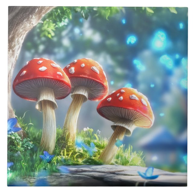 Svamp Skog Kakelplatta (Framsidan)