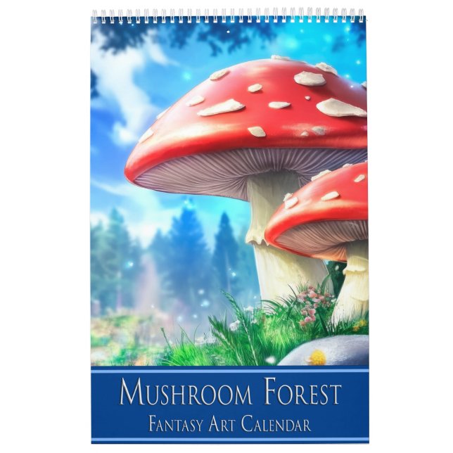 Svamp Skogs Fantasy Konstkalender Kalender (Omslag)