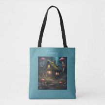 Svamp Skogs Stuga Sommar Totebag