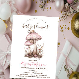 Svamp Snigel Rosa Ränder Baby Shower Inbjudningar