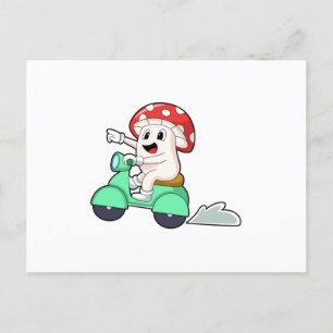 Svamp som motorcyklist med skoter.PNG Vykort