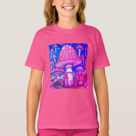 Svamp Stad-Färgglada Röda + Gula Svampar på   T Shirt
