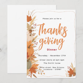 Svamp Thanksgiving Middagsinbjudan Inbjudningar
