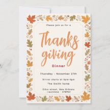 Svamp Thanksgiving Middagsinbjudan