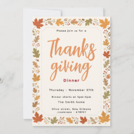 Svamp Thanksgiving Middagsinbjudan Inbjudningar