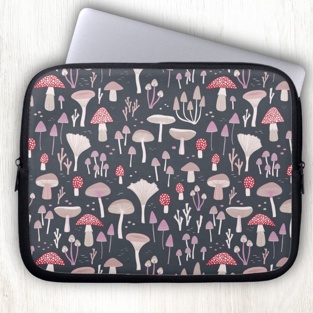 Svamp Toadstool Svampar Laptop Fodral (Mushroom toadstool fungi laptop sleeve case)