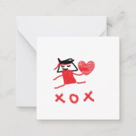 Svamp Valentines Notkort  Anteckningskort