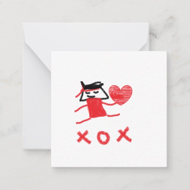 Svamp Valentines Notkort  Anteckningskort (Framsida)