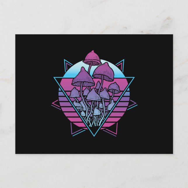 Svamp Vaporwave Vykort (Framsida)