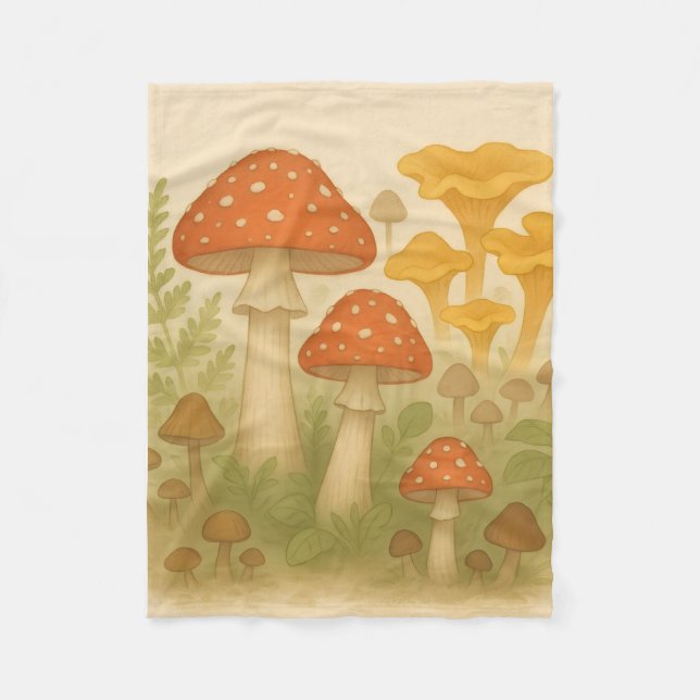 Svampar av typen Whimsical Woodland Blanket - Mysi Fleecefilt (Framsidan)