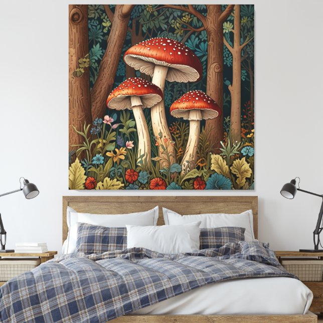 Svampar av vintage canvastryck (Insitu (sovrum))