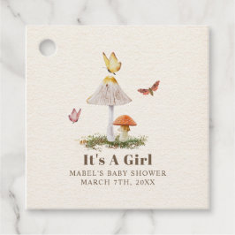Svampar Butterflies Woodland Girl Baby Shower Gåvor Etiketter