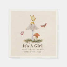 Svampar Butterflies Woodland Girl Baby Shower Na