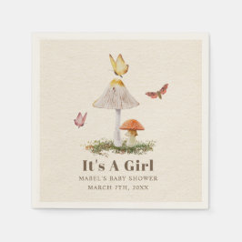 Svampar Butterflies Woodland Girl Baby Shower Na Pappersservett