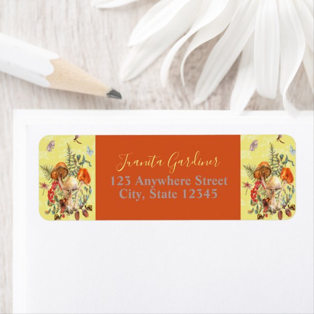 Svampar, drakmer, månar och Snigel Returadress Etikett (Insitu)
