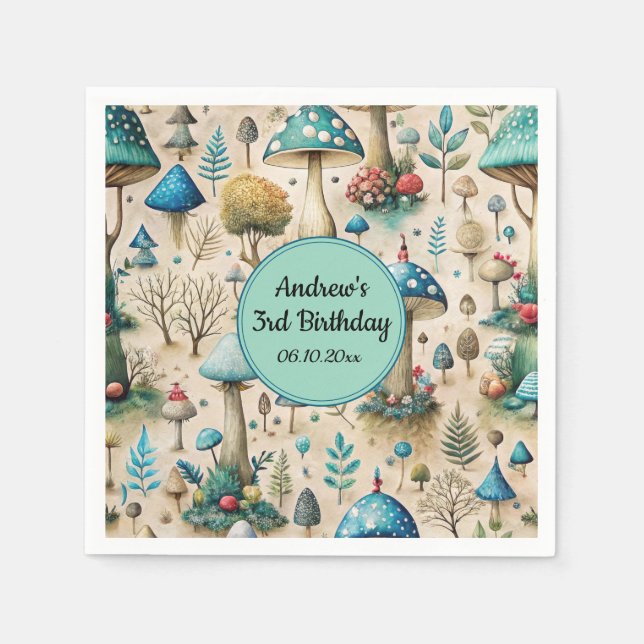 Svampar Fairyland-Födelsedagsfest Pappersservett (Framsidan)
