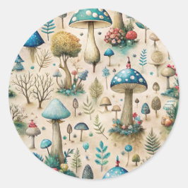 Svampar Fairyland Runt Klistermärke