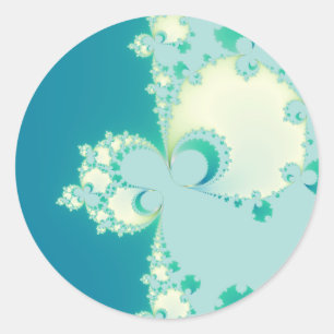 Svampar Fractal Runt Klistermärke